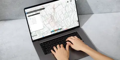 Person on a computer using the arcGIS application