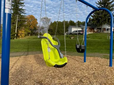 Cold Springs Park focused on an adaptive swing and a baby swing
