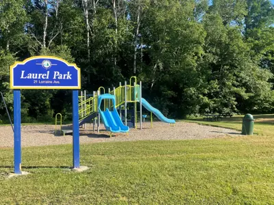 Laurel Park playground, accessible play structure and greenspace