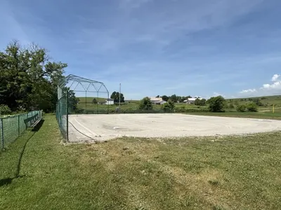Cold springs baseball diamond surrounded by greenery and farmland