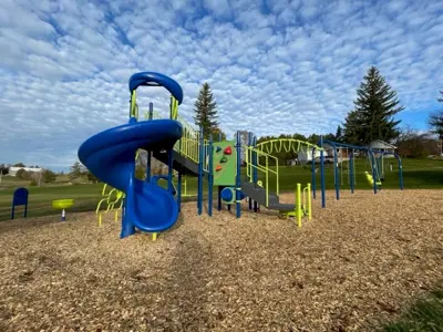 Cold Springs Park focused on a large spiral slide and climbing structure